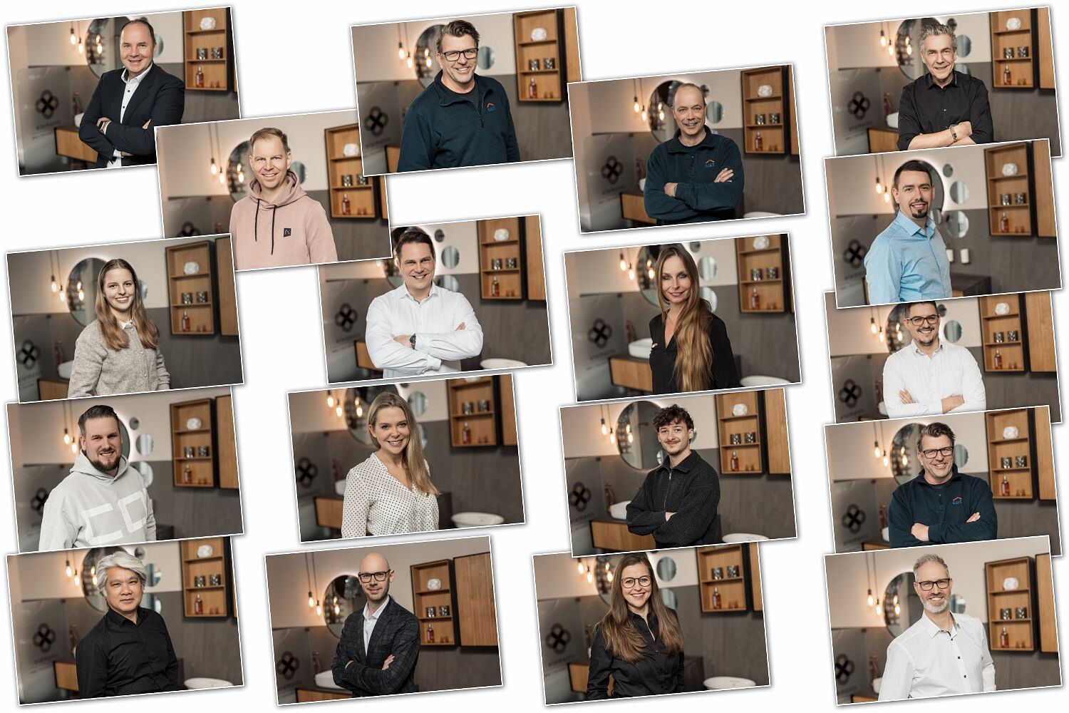Einheitliche Mitarbeiterfotos eines Unternehmens – Team-Shooting im Betrieb
